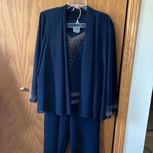 3-piece formal pant suit-navy blue